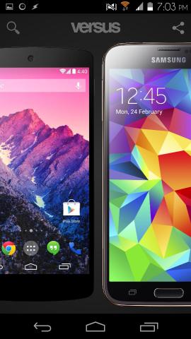 Compare Gadgets With Versus For Android