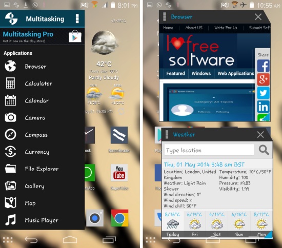 Get Resizable Floating Apps on Android With Multitasking App For Android