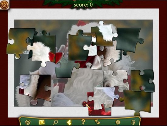 Holiday Jigsaw Christmas Game Interface