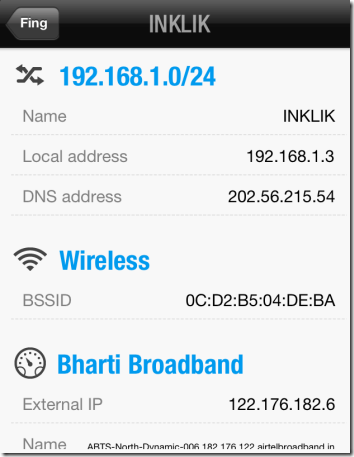 WiFi Network Details