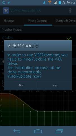 Installation and setup of Viper4Android Audio Effects