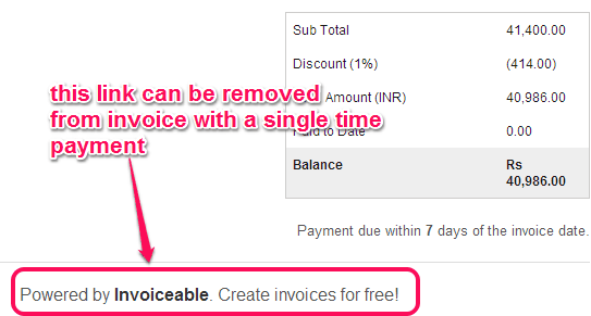 Invoiceable link on invoice