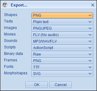 JPEXS Free Flash Decompiler Export all