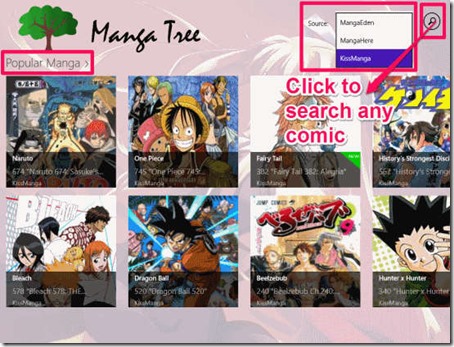Manga Tree- Different categories