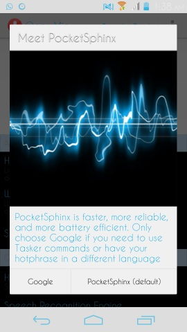 Open Mic + for Google Now pocketsphinx