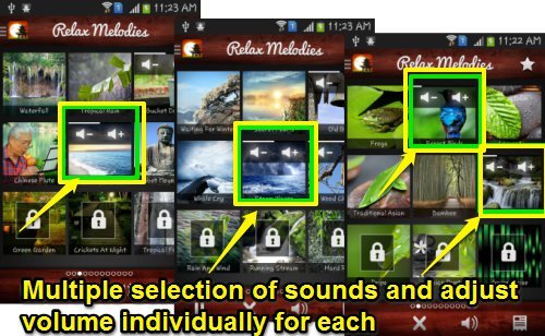 Relax M Meditation-multiple sound selection & volume adjustments