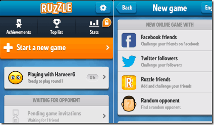 Ruzzle Homepage