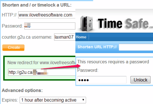 Time Safe- URL shortener service