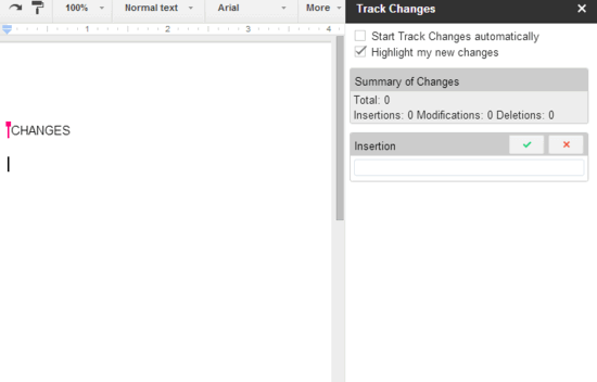 Track Changes working