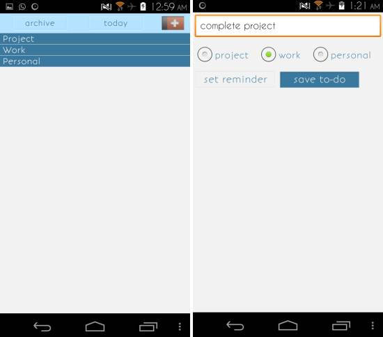 Using Aizon.me to-do list for Android