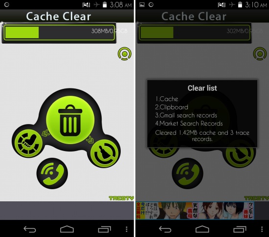Using Cache Clear for Android