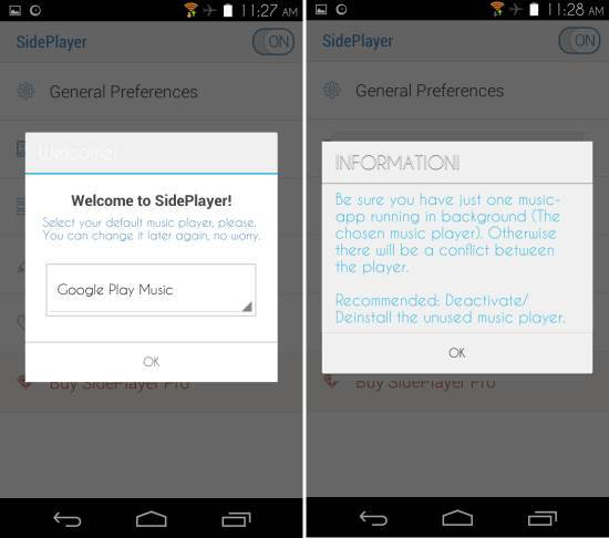 Using SidePlayer for Android