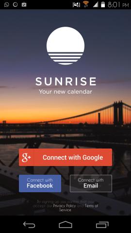 Using Sunrise Calendar for Android
