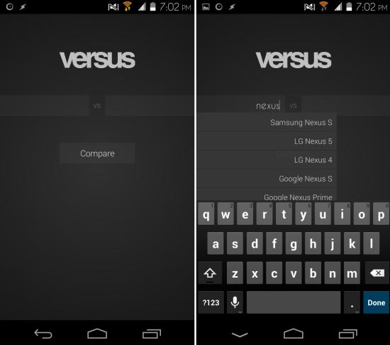 Using Versus for Android