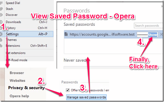 View Saved Password - Opera
