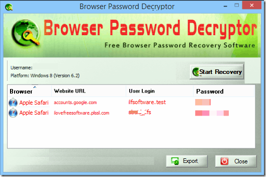 View Saved Password - Safari Screensoft