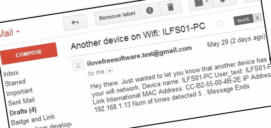 Wifi Email Notification - Interface
