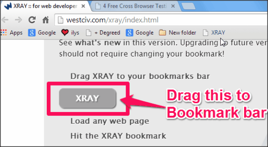 XRAY Bookmarklet Drag