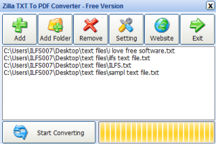 Zilla TXT To PDF Converter- bulk convert text files to PDF