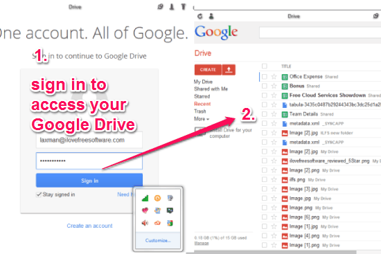 access Google Drive from desktop