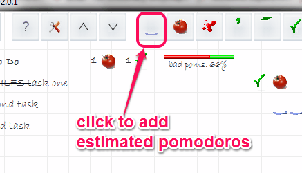 add pomodoros using available buttons