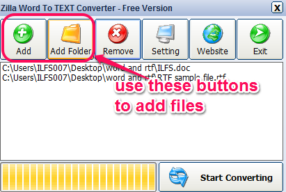 add word and rtf files