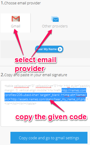 attach name pronunciation to email signature