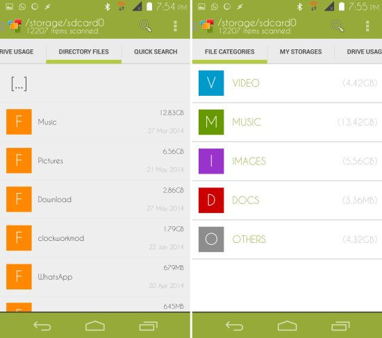 browser by file type Device Storage Analyser for Android