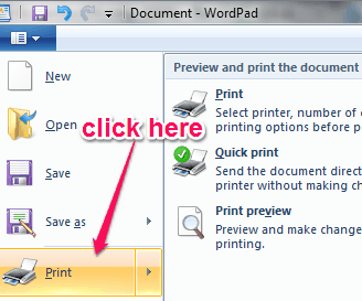 click print option