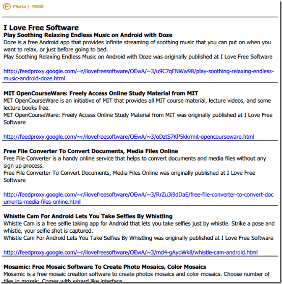 consolidated rss feed