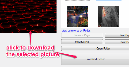 download the selected picture
