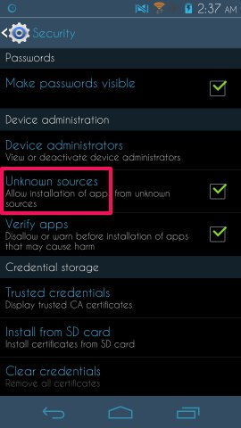enable unknown sources