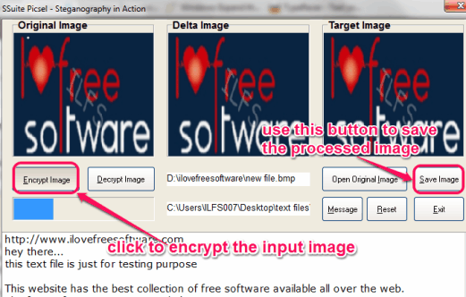 encrypt the image and save to pc