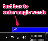 enter magic words in text box