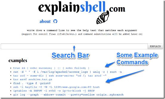 explainshell mainui