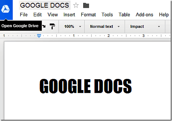 gdocs header