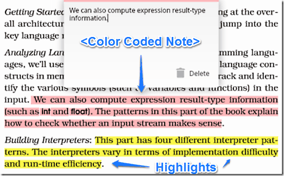 highlight and annotation