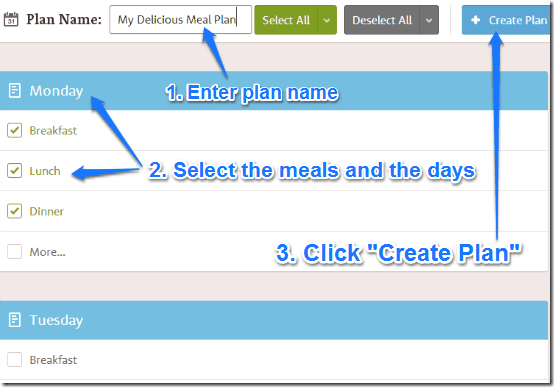 meal plan creation 1