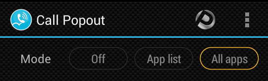 modes in Call PopOut For Android