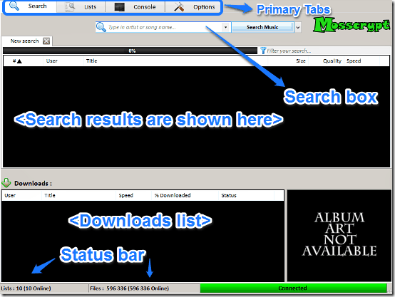 mosscrypt main ui