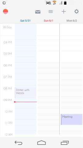 other interface in Sunrise Calendar for Android