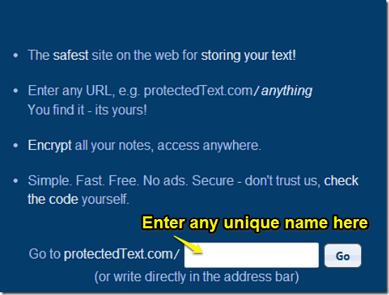 protectedtext create site