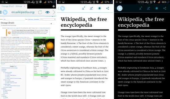 reading mode in javelin browser