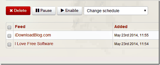 rss feeds pause change schedule