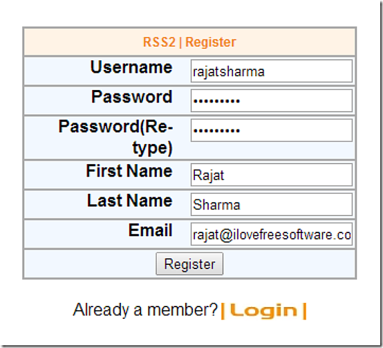 rss2 signup