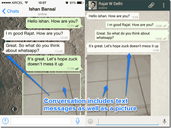 sample whatsapp conversation