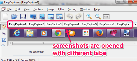 separate tab for each screenshot