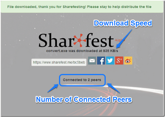 sharefest file reception and download info