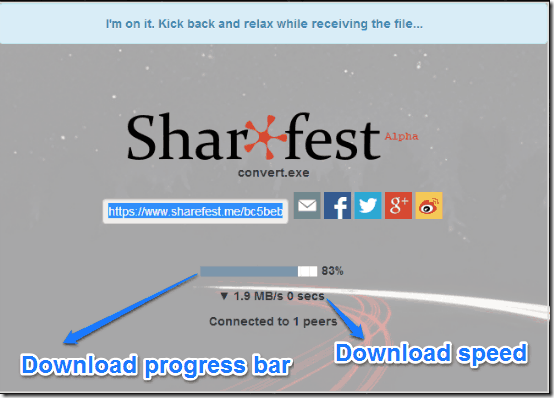 sharefest file reception