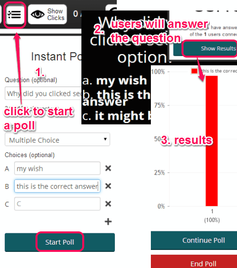 start a poll and view poll results